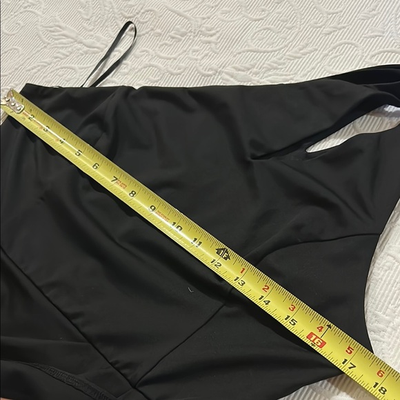 Black Asymmetrical Ruched One-Shoulder Cocktail Dress - Picture 9 of 11